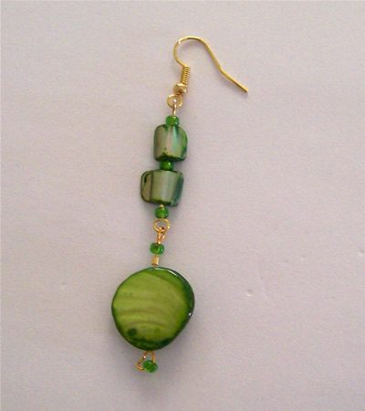 MADDISY DROP Earings - Green Shell Bead MADDISY DROP Earings - Green Shell Bead