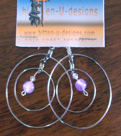 ORBIT Earings - Pink Bead ORBIT Earings - Pink Bead