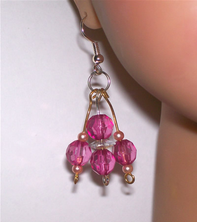 CLUSTER Earings - Pink Bead CLUSTER Earings - Pink Bead